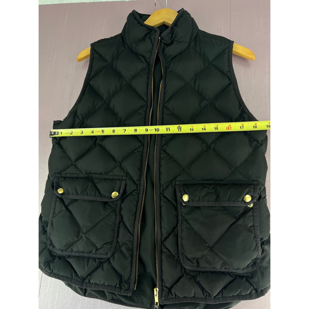 J.Crew Womens Excursion Quilted Down Minimalist Puffer Vest Black Preppy Size M - Picture 10 of 12